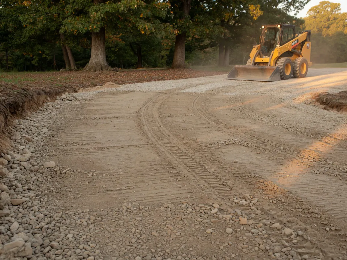 New stone driveway in Sandy Lake, PA
