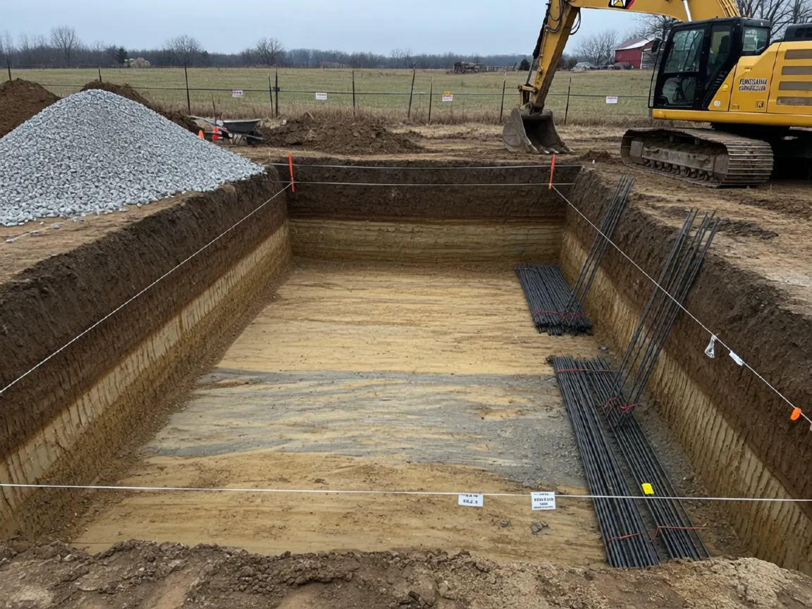 Basement excavation in Grove City, PA